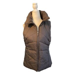 Kenneth Cole Puffer Vest Chocolate Brown Down Filled Sleeveless Zip Up M